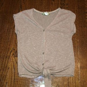 Cute Knitted Tie-Up Tee